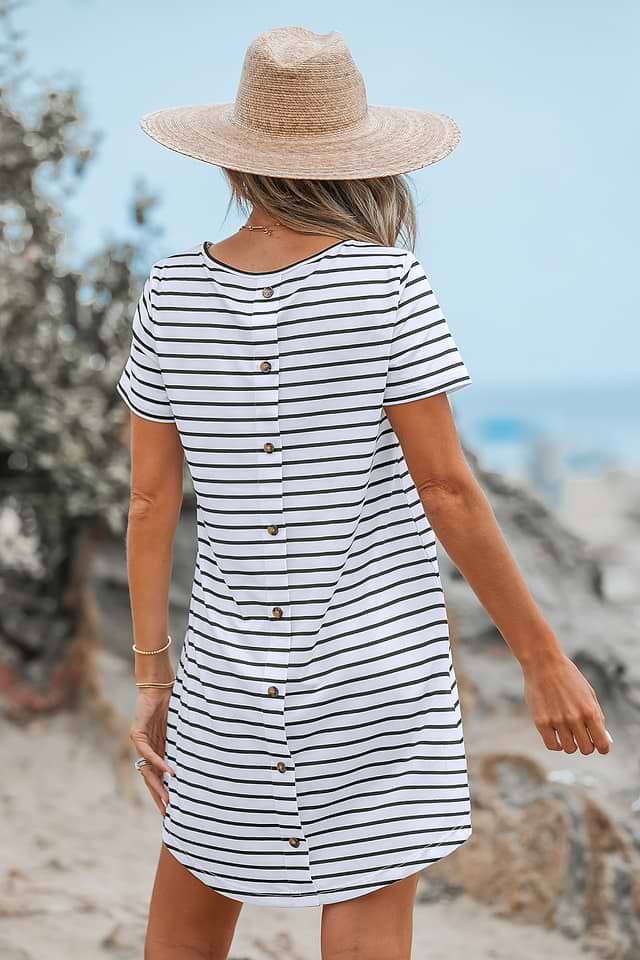 t shirt beach dress Women's Soft Supima Cotton Easy Cover-Up T-Shirt Pocket Dress | Black