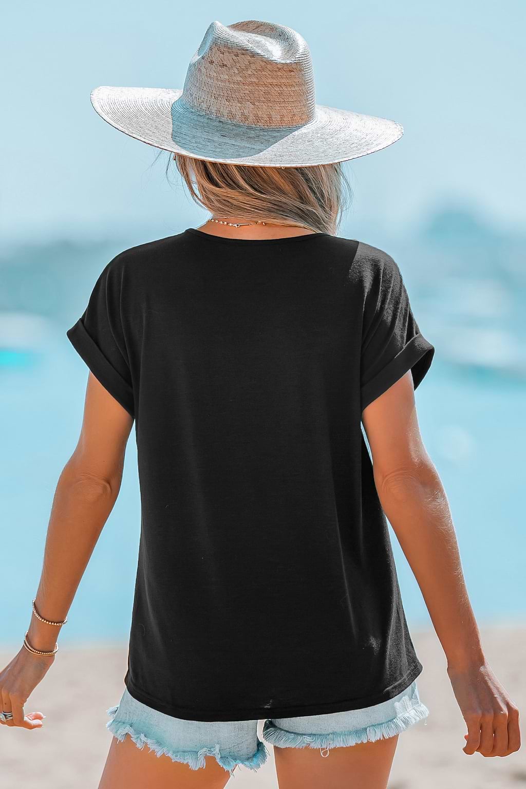 Onyx V-Neck Short Sleeve Tee