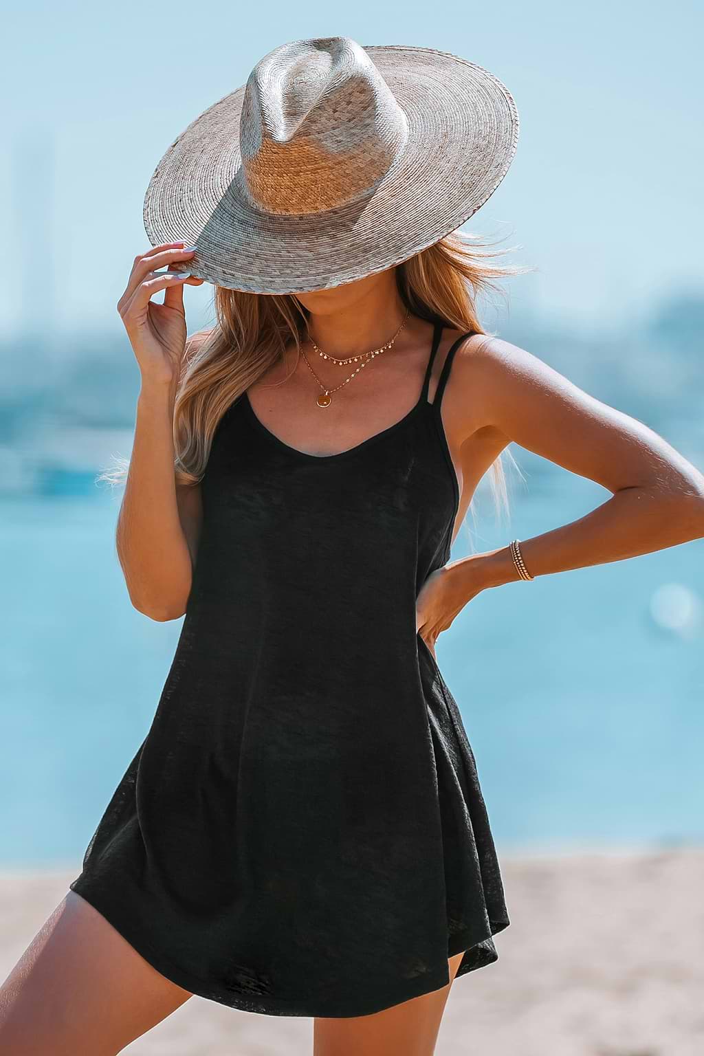 Feeling Beachy V-hals cover-up jurk
