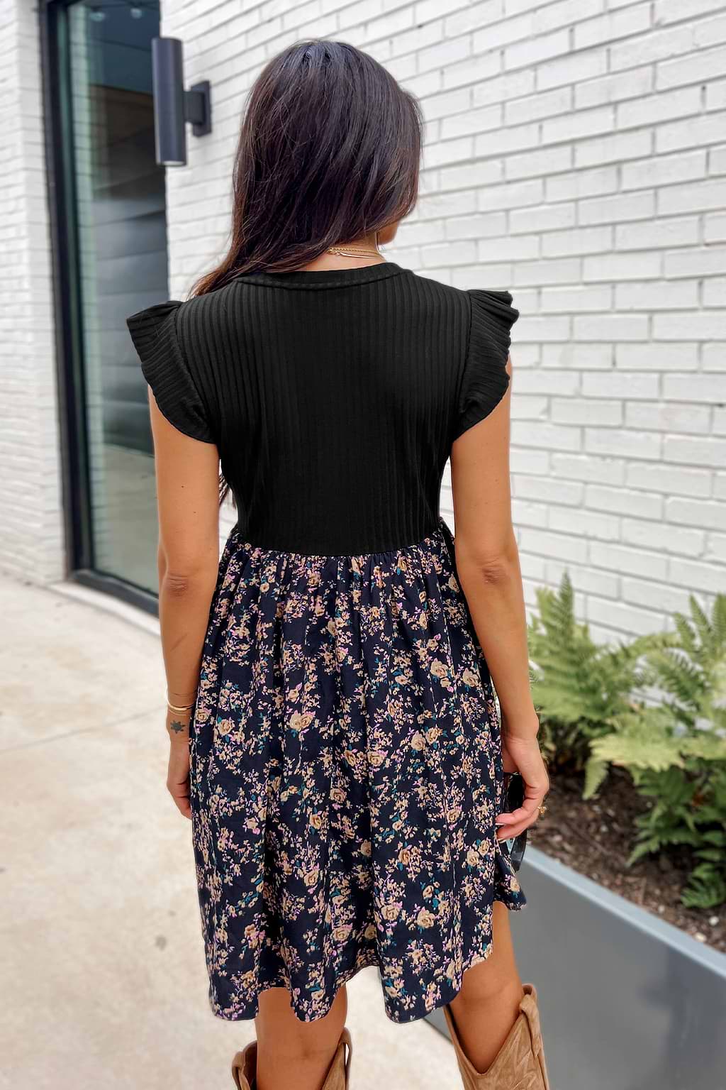 Ditsy Floral Print A-Line Dress