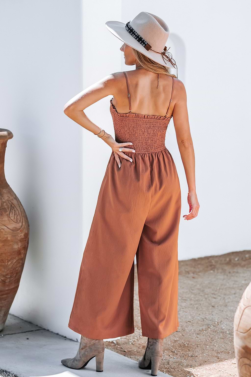 Costa Rica Smocked Cami Jumpsuit