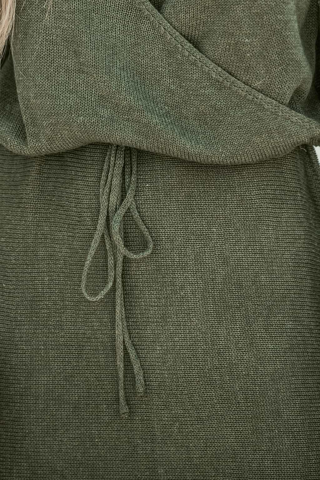 Olive Green Drawstring Jumper Dress