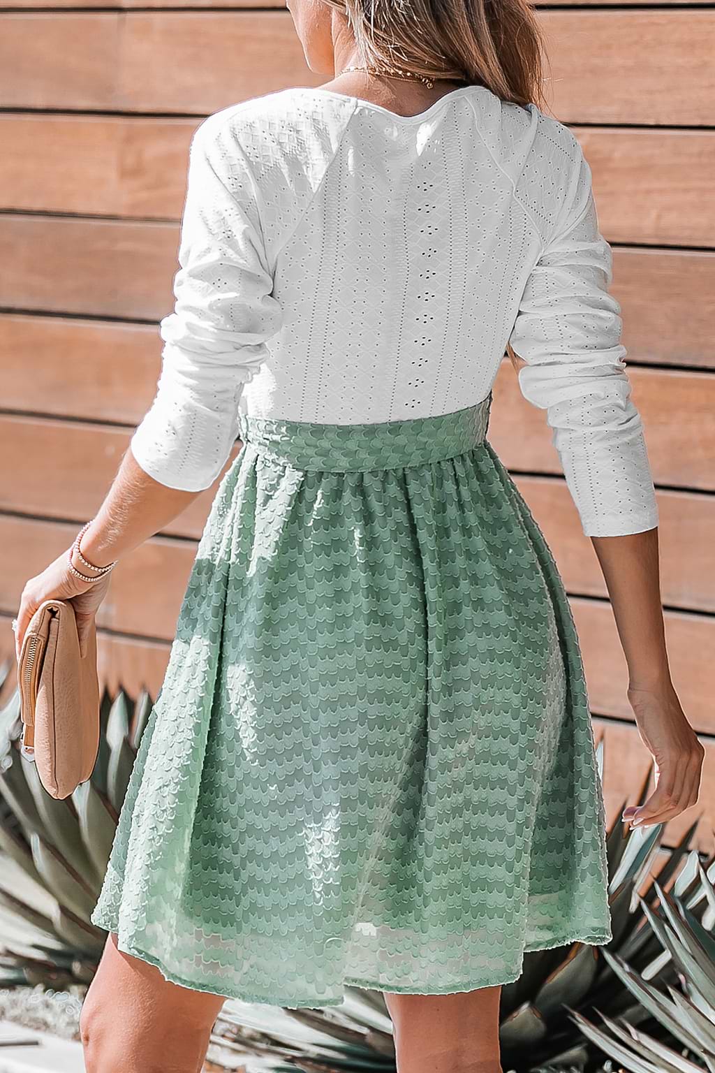 Belted Pointelle Knit Mini Dress