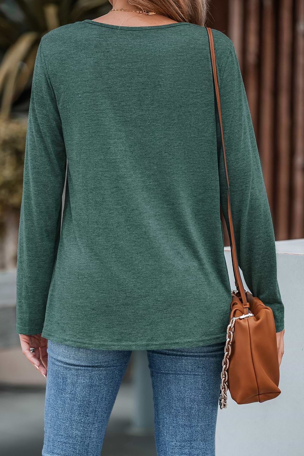 Slub Knit Long Sleeve Henley Tee