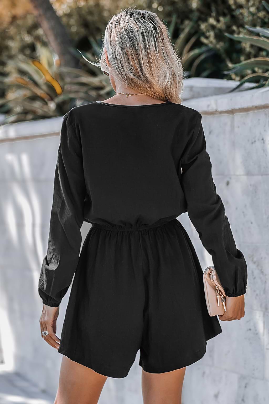 Shadow Zip-Up Drawstring Waist Romper