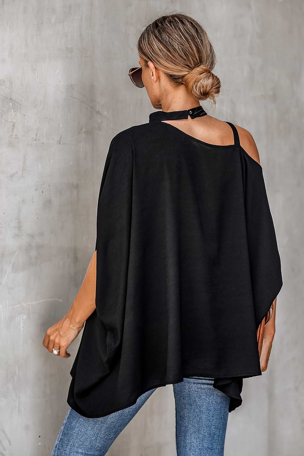 Dolman Sleeve One Shoulder Top