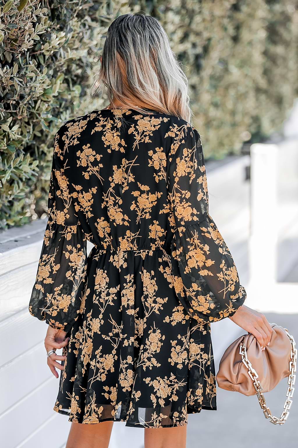 Floral Print Button-Front Mini Dress