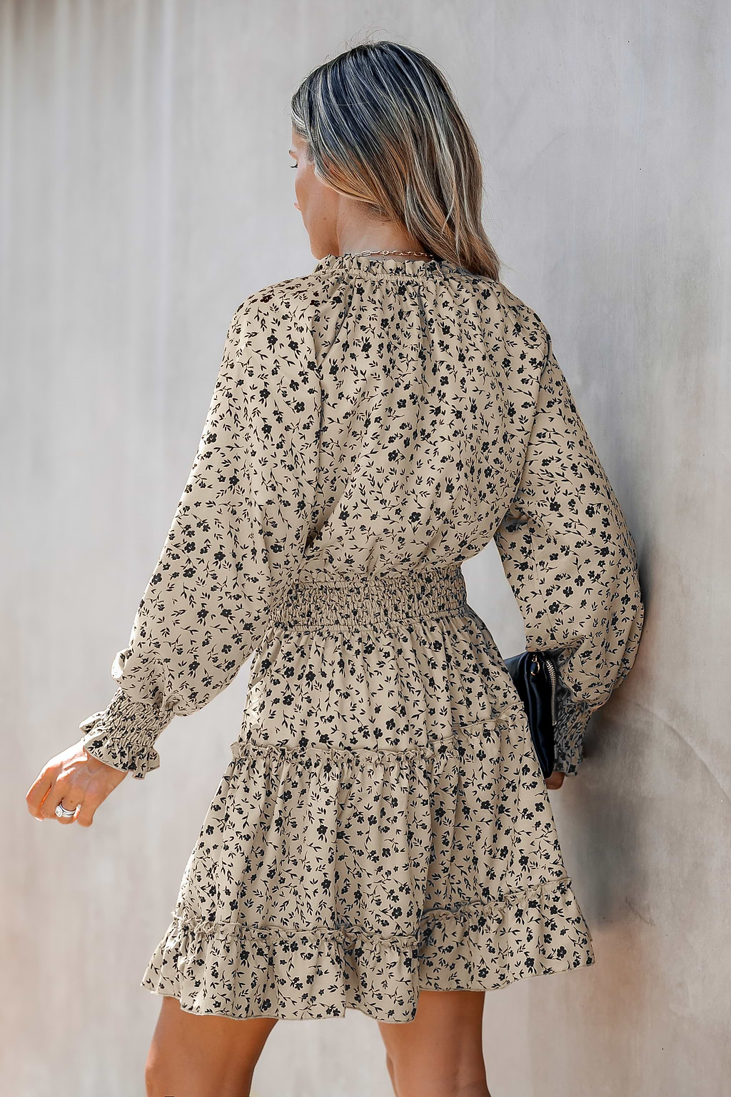 Floral Print Smocked Mini Dress