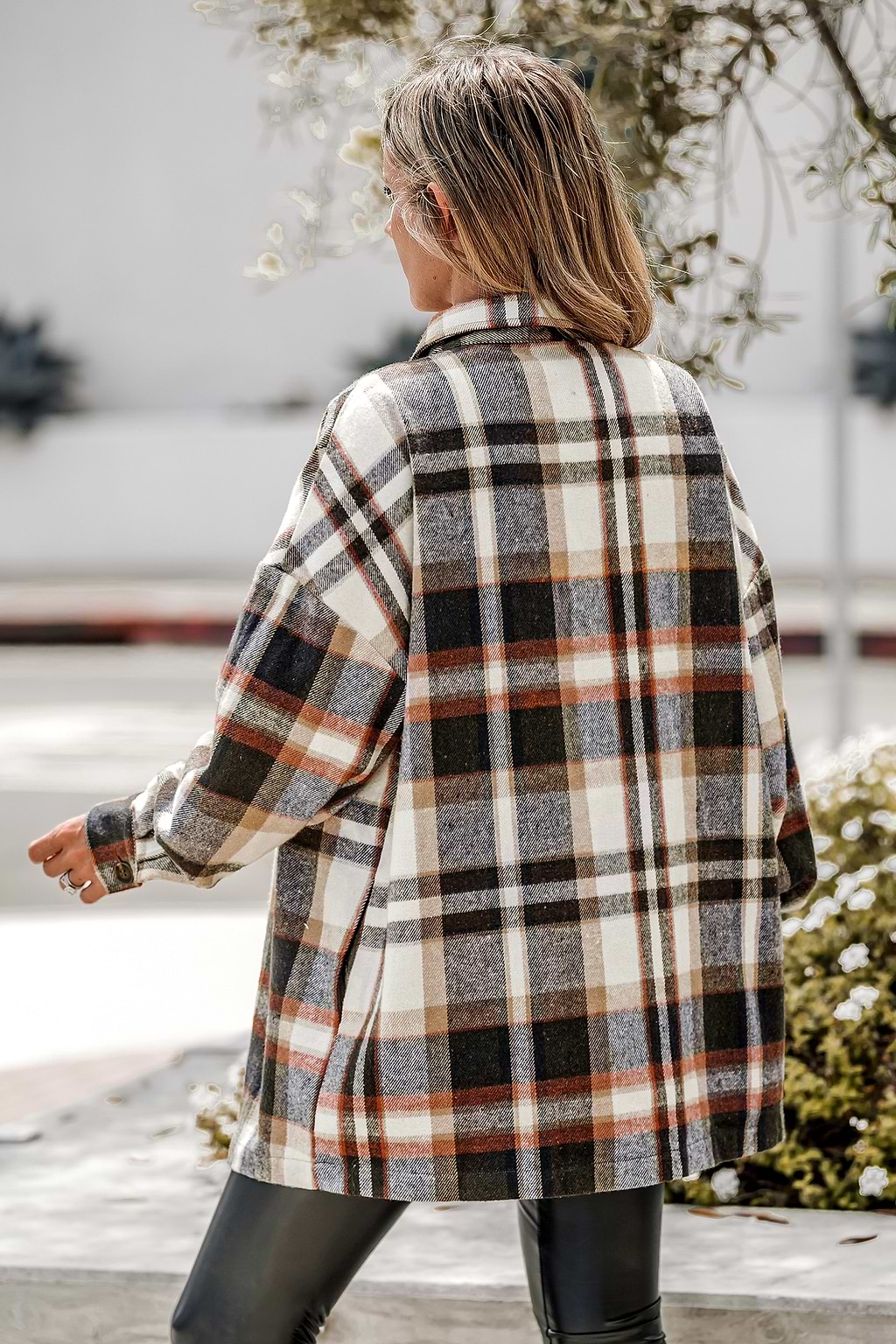 Plaid Button-Front Flannel Shacket