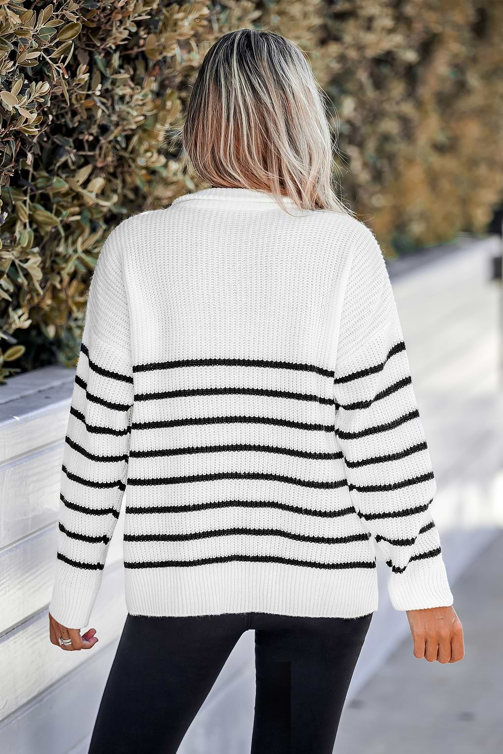 Striped Drop Sleeve Sweater