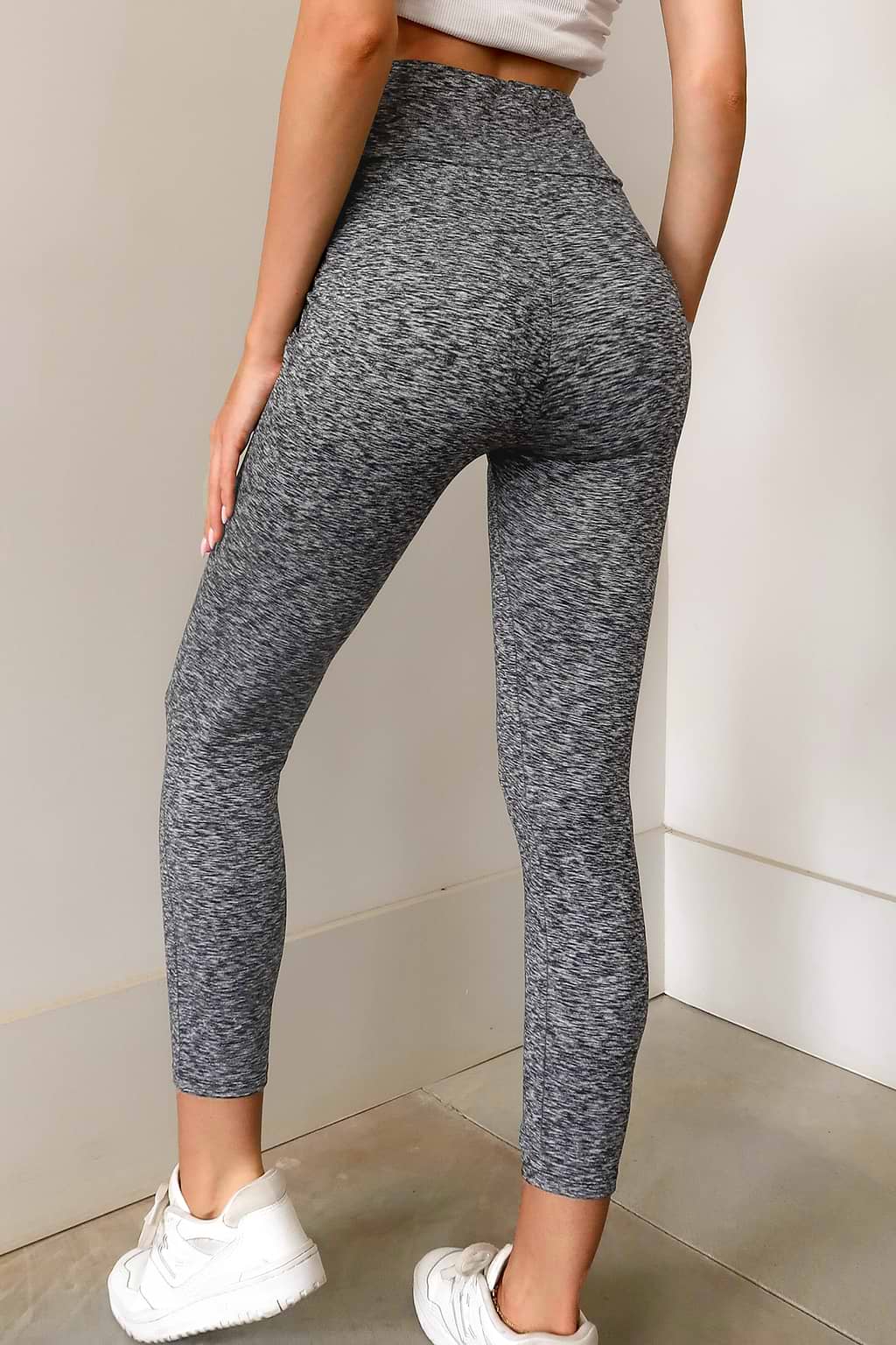 Marled Knit High Waist Leggings