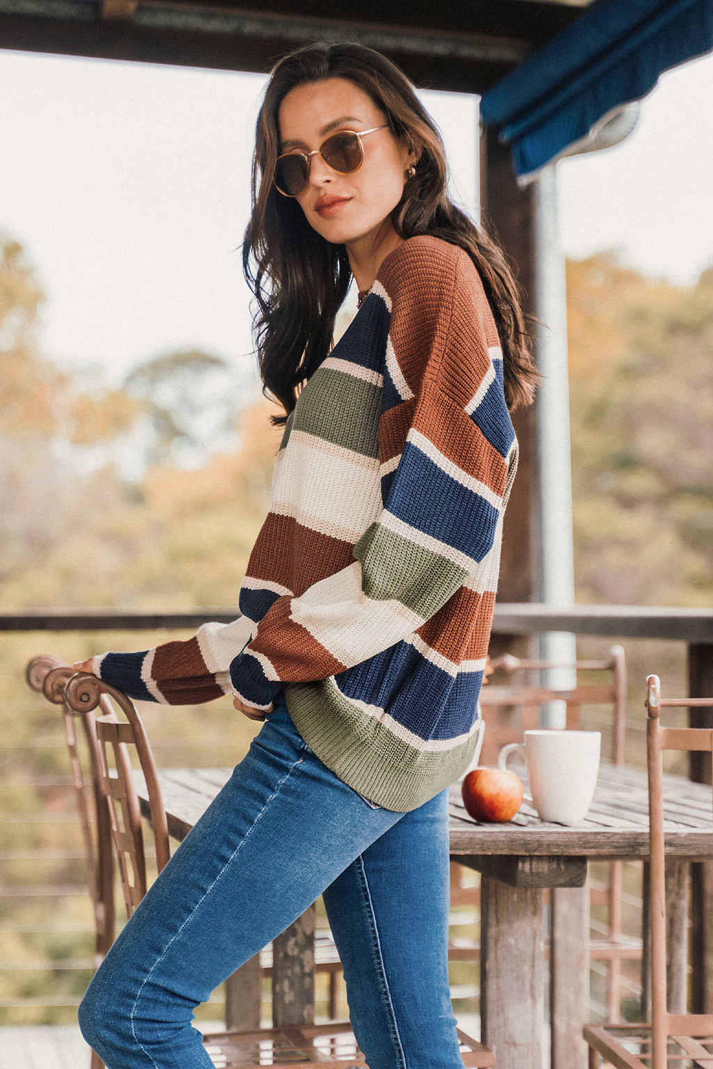 Striped Drop Shoulder Sweater