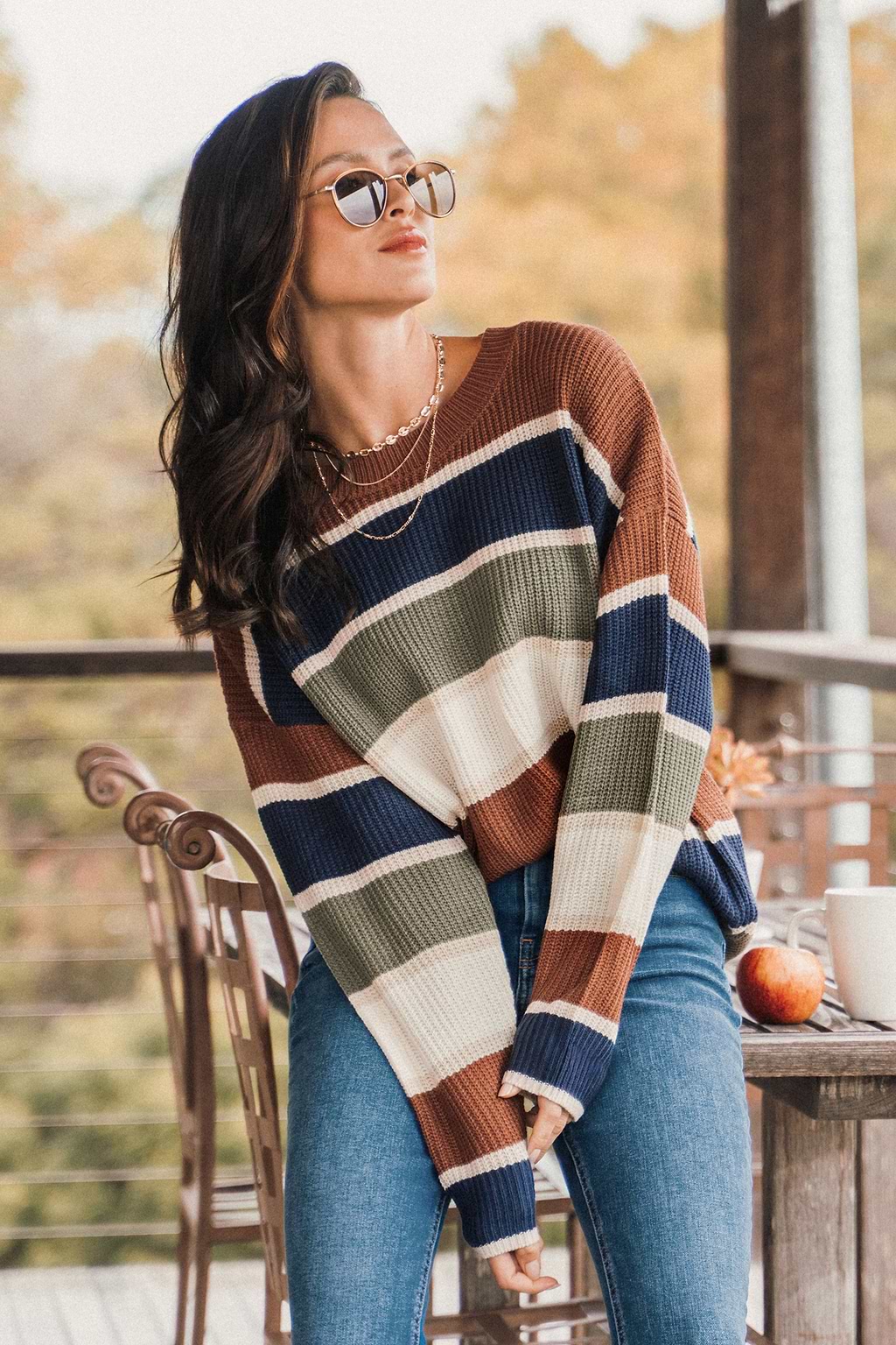 Striped Drop Shoulder Sweater