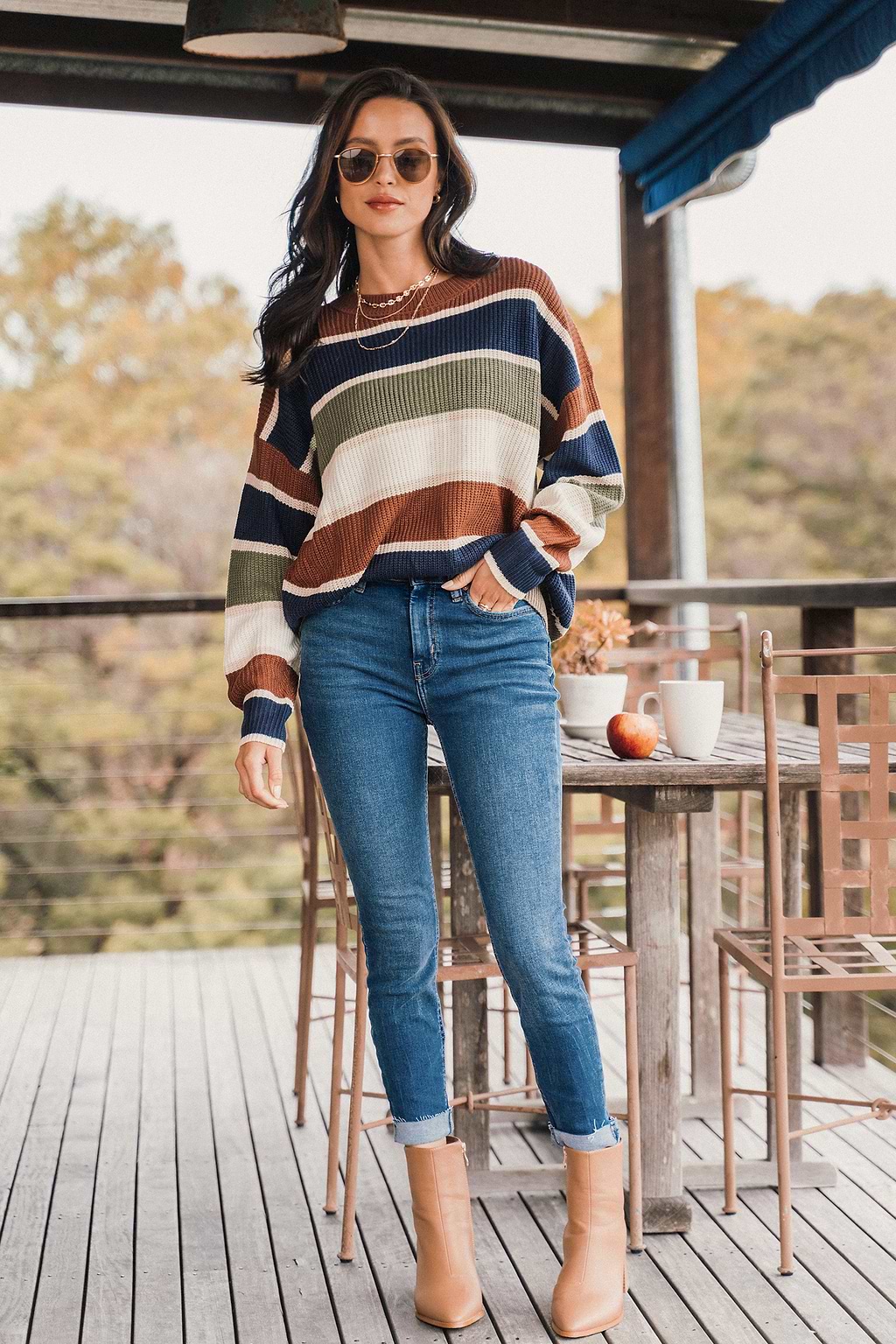 Striped Drop Shoulder Sweater