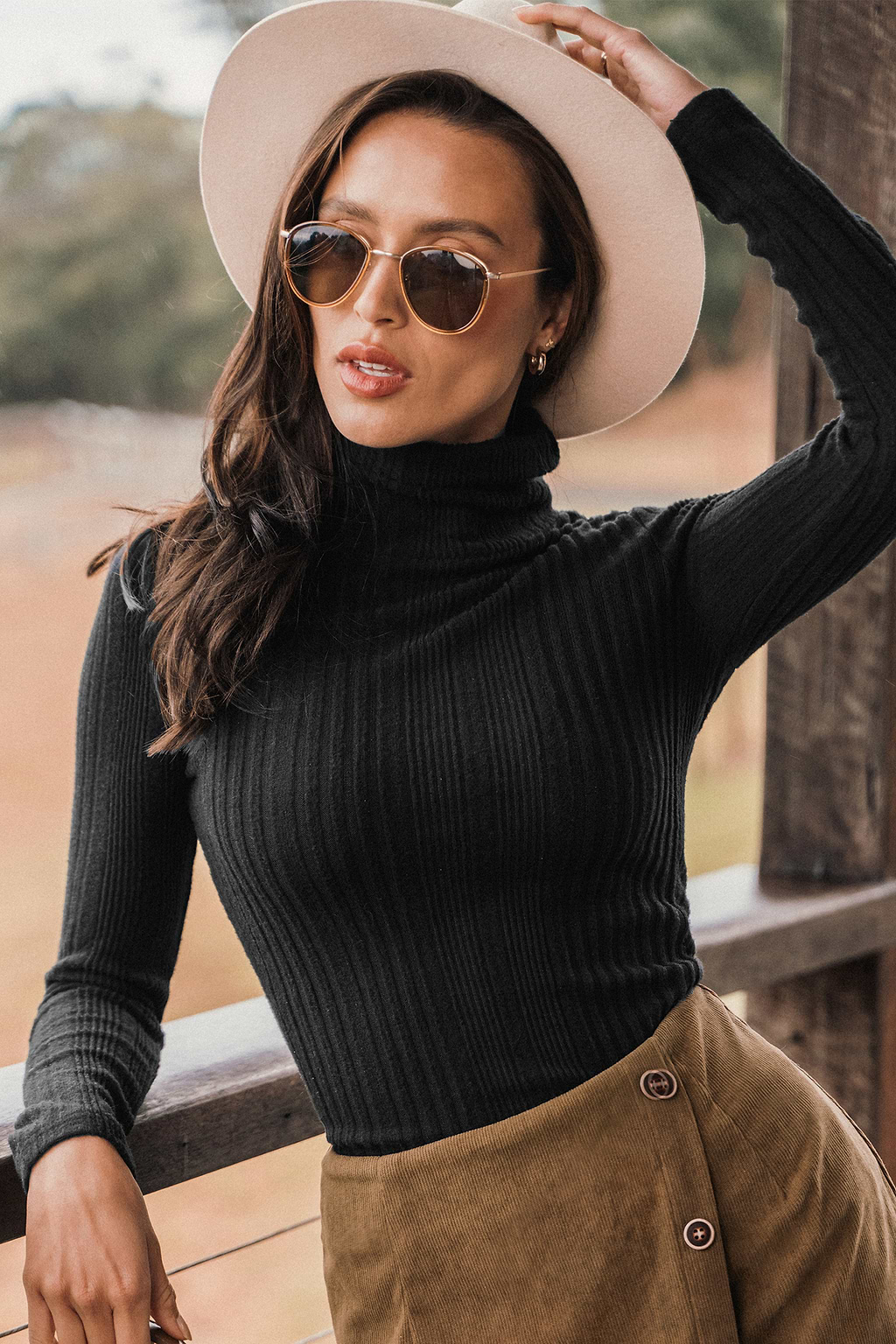 Onyx Rib Turtleneck Sweater