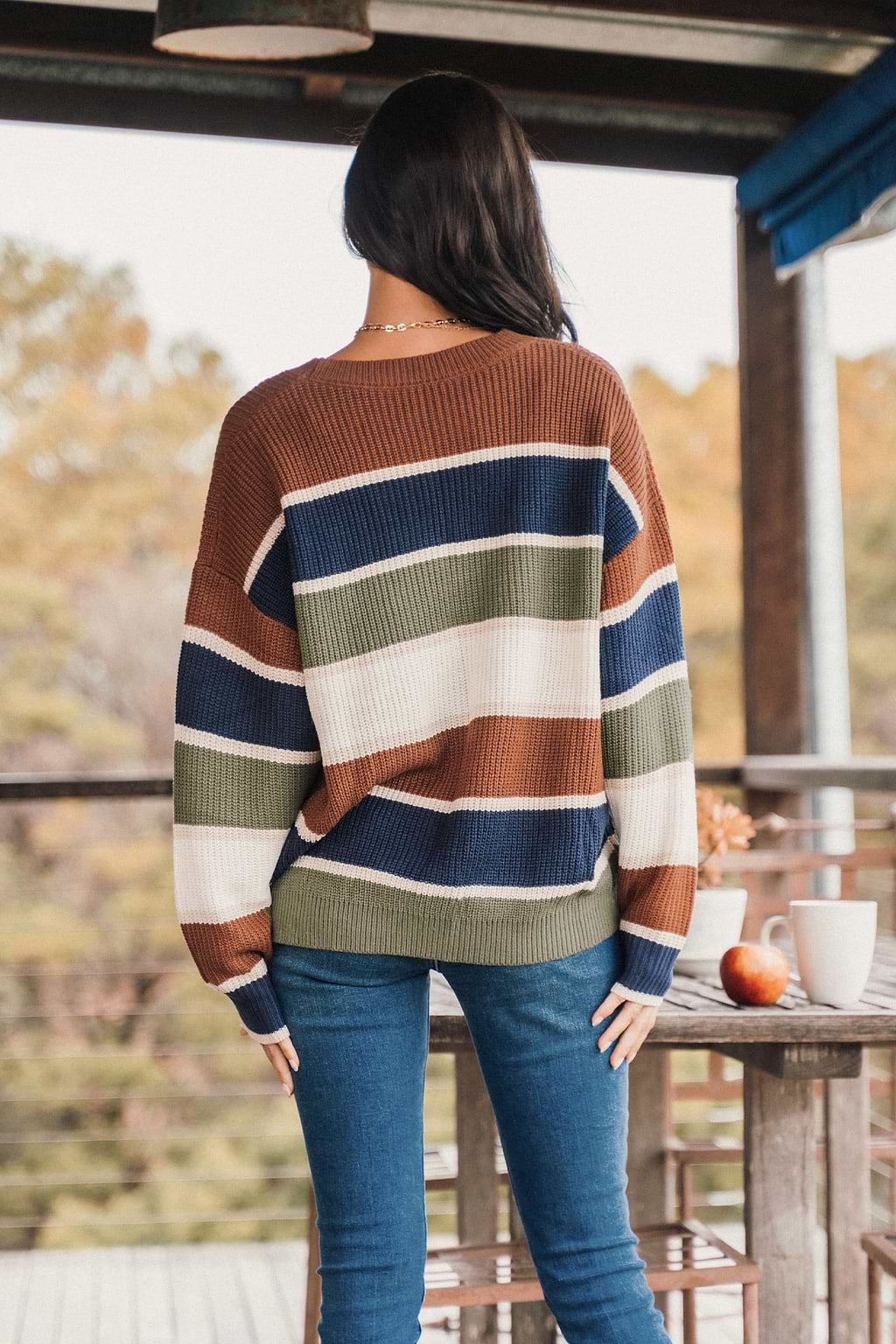 Striped Drop Shoulder Sweater
