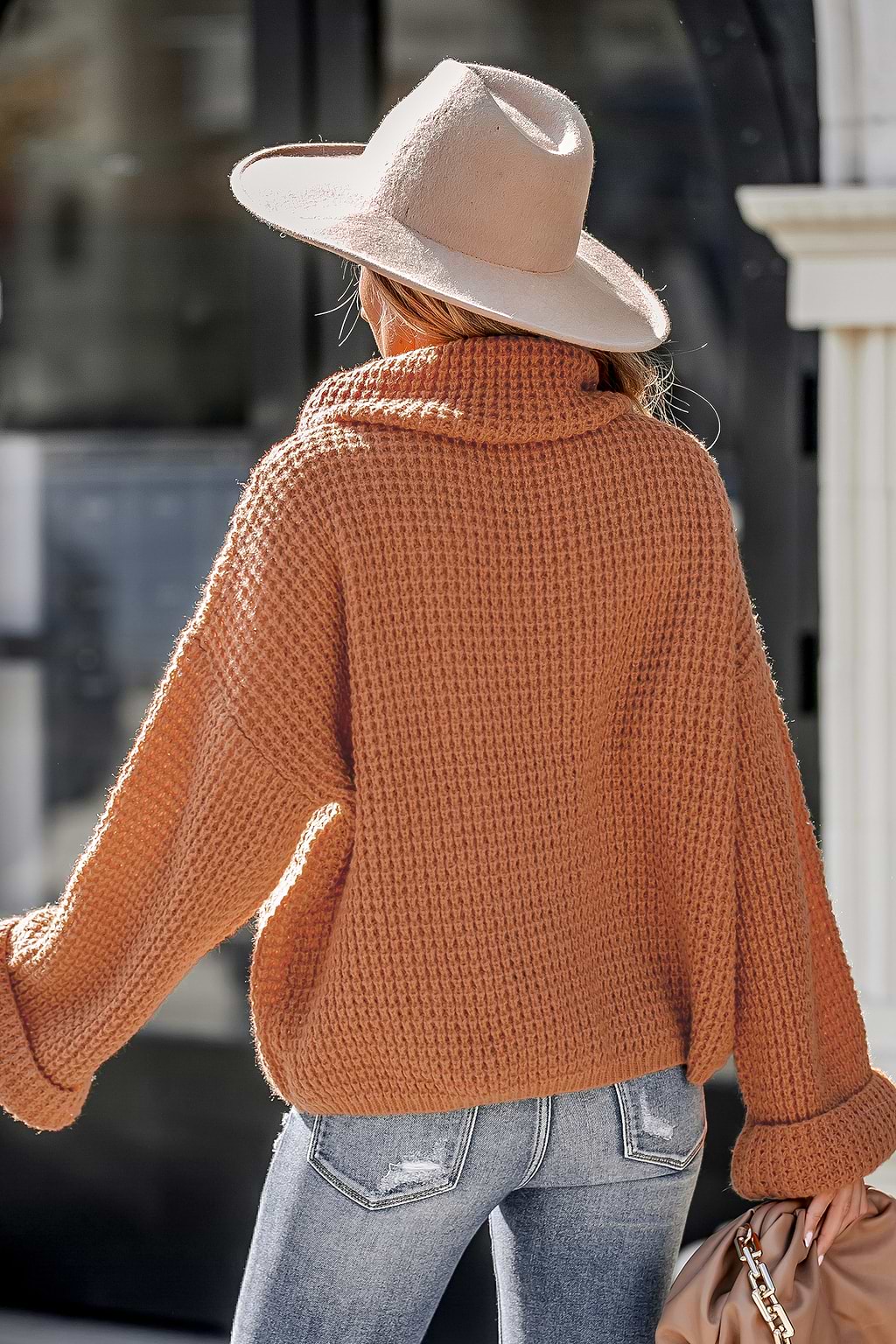 X Savannah Toasty Chunky Knit Turtleneck Sweater