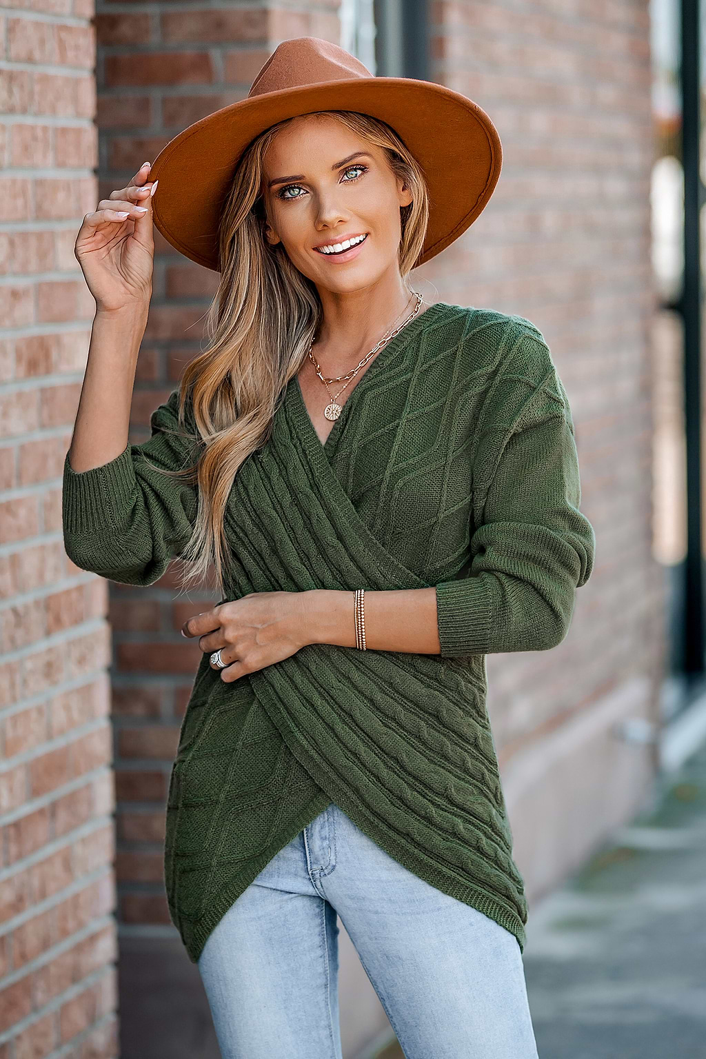 Cable Knit Wrap Sweater