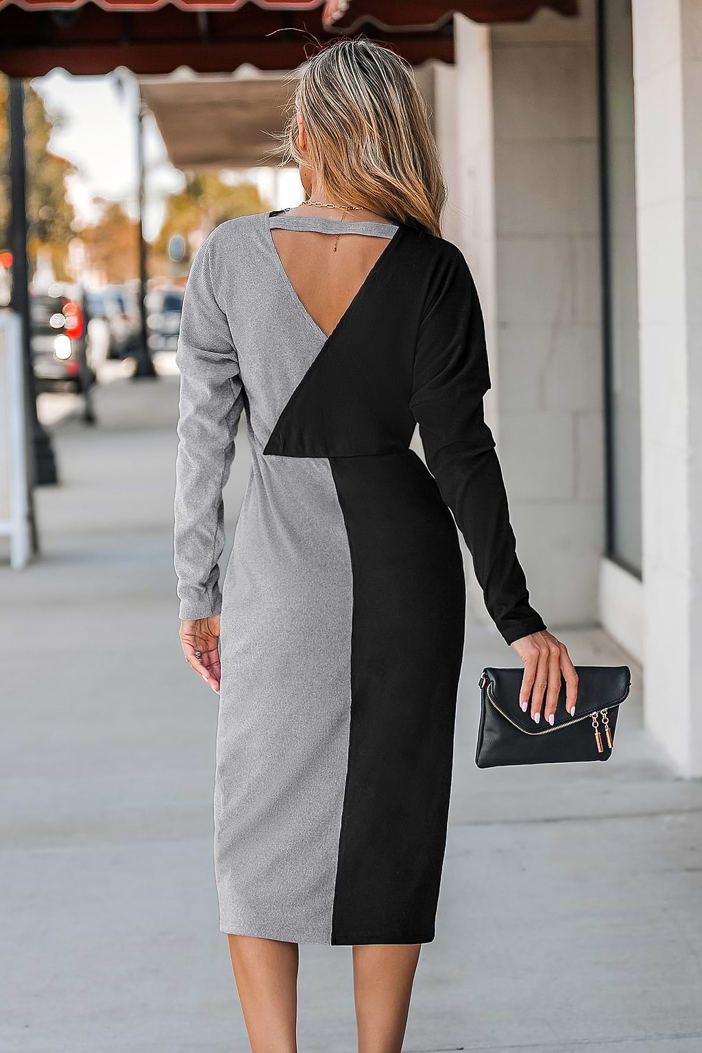 Two-Tone Scalloped Lace Midi Dress