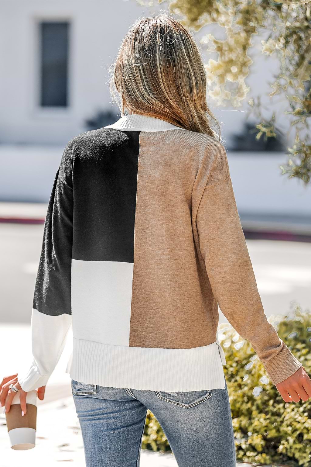 Colorblock Drop Sleeve Sweater