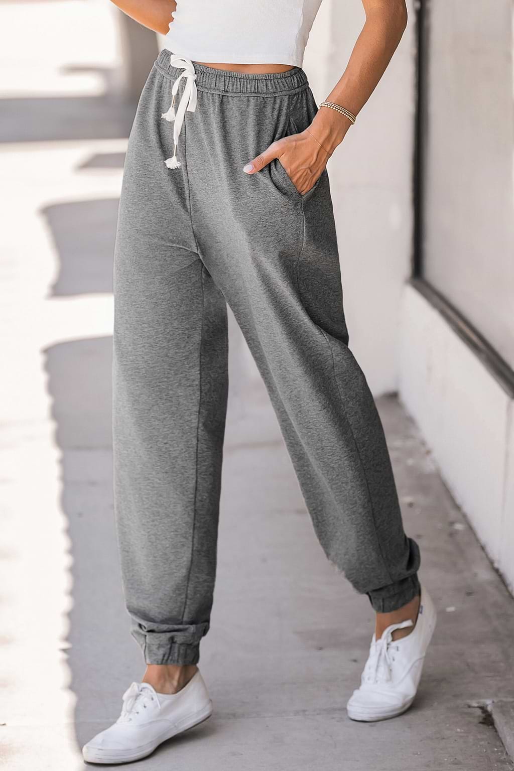 Heathered Knit Drawstring Joggers