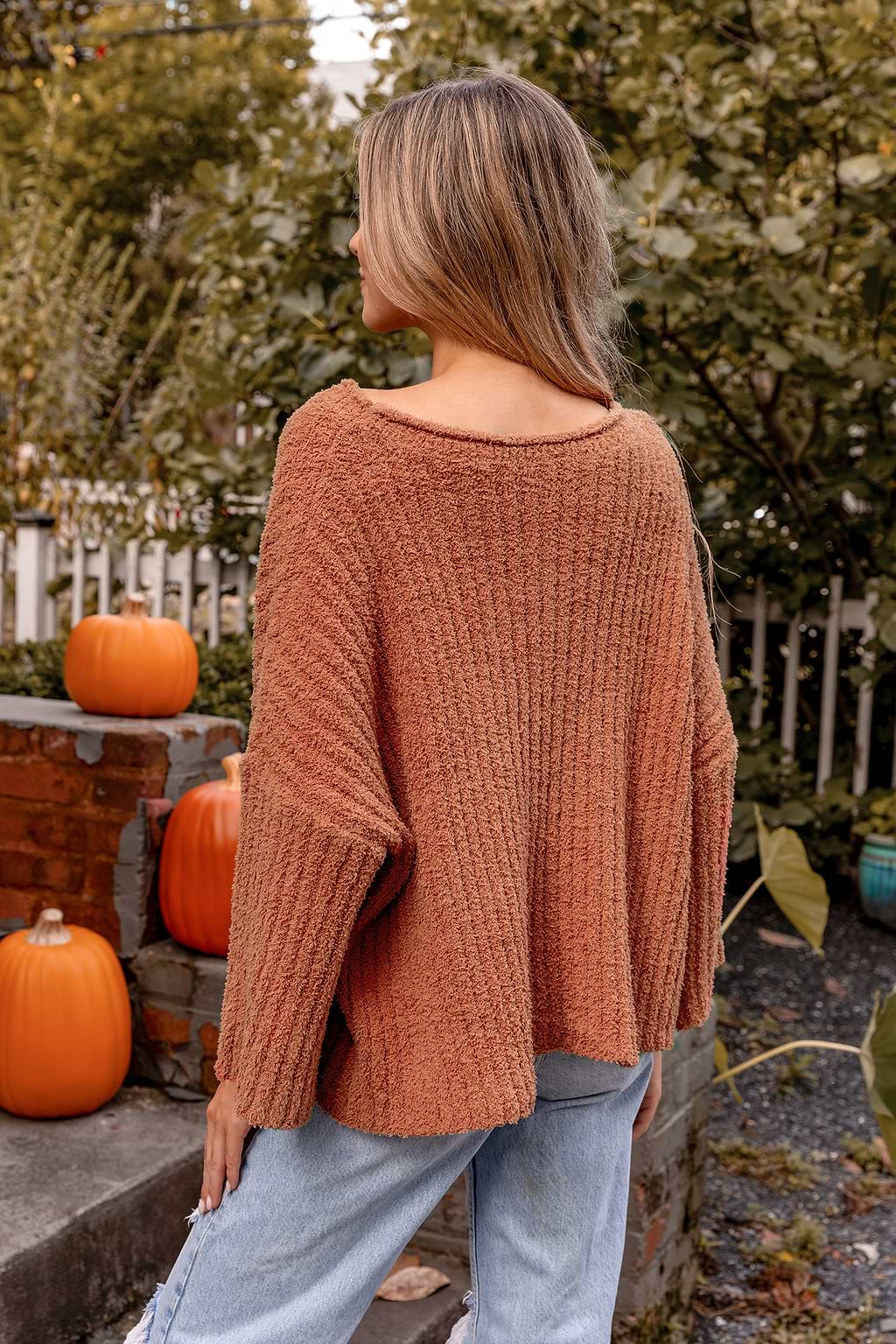 Pull à une épaule en tricot côtelé