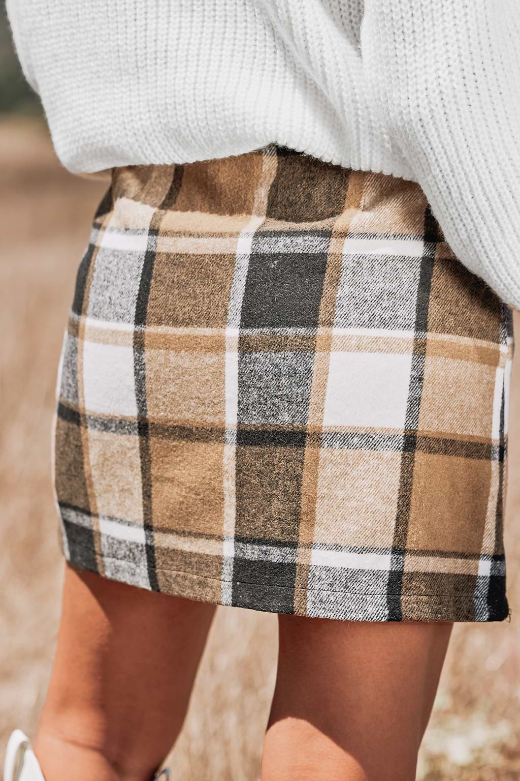 Plaid High Waist Mini Skirt