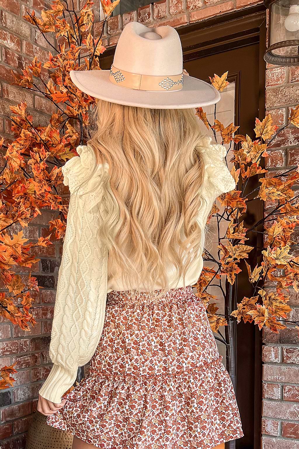 Classic Cozy Ruffled Cable Knit Sweater