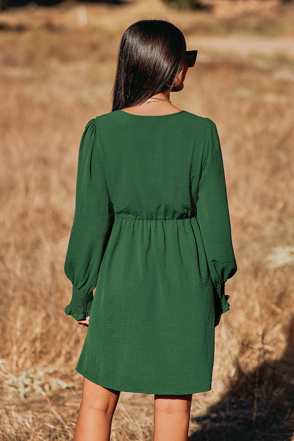 Cooler Daze Smocked V-Neck Dress