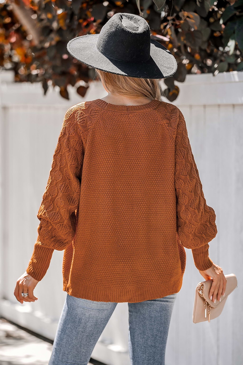 Pumpkin Spice Textured Knit Sweater