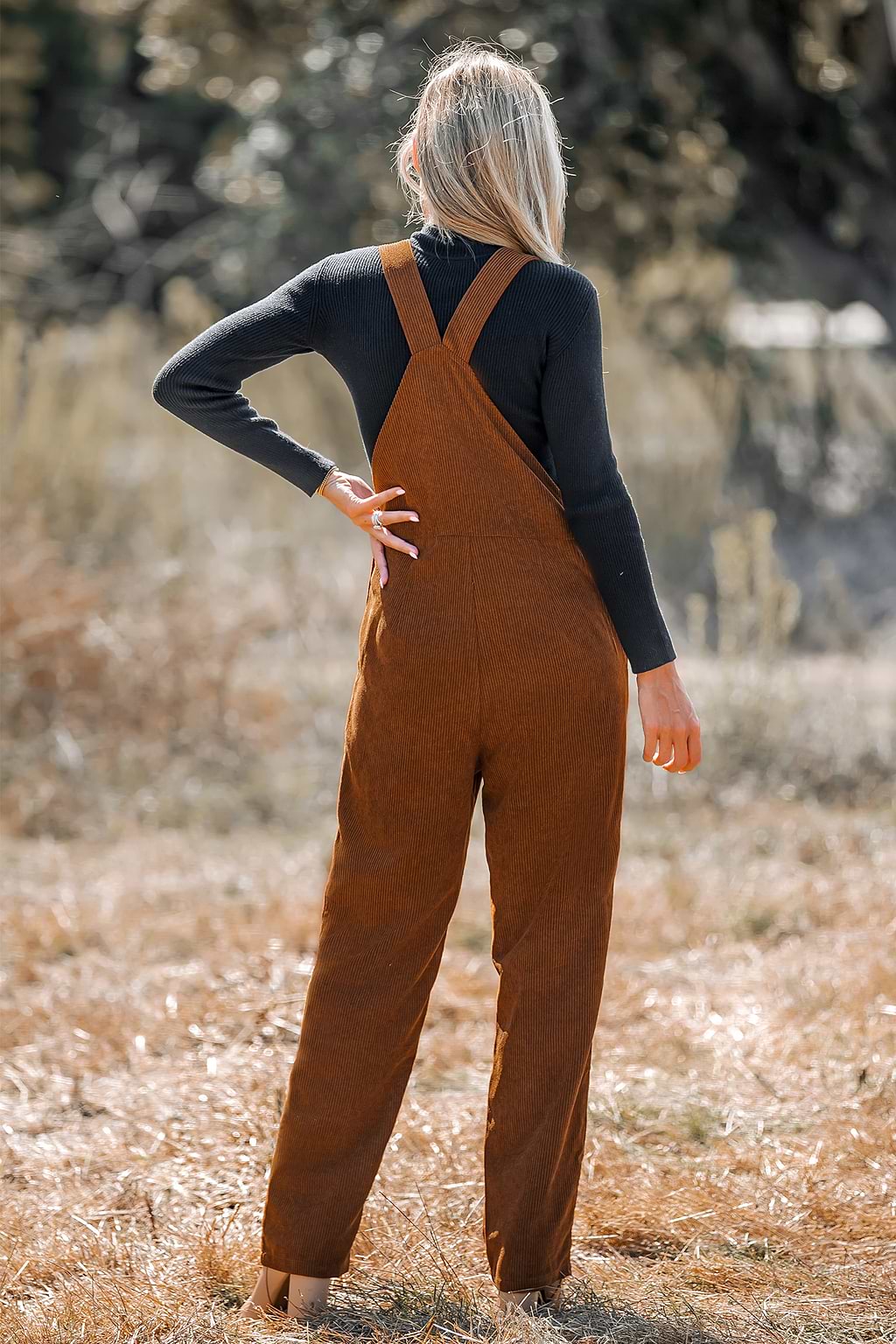 Corduroy Button-Up Overalls