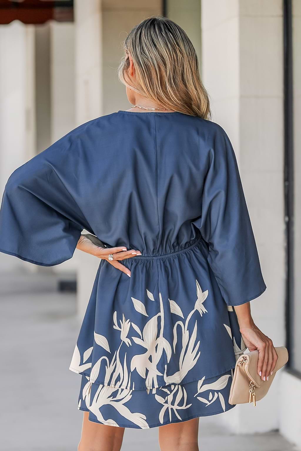 Watercolor Floral Print A-Line Mini Dress