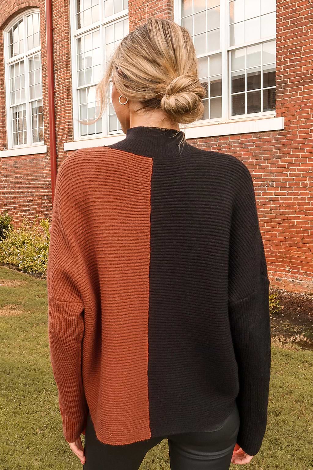 Cable Knit Mock Neck Sweater