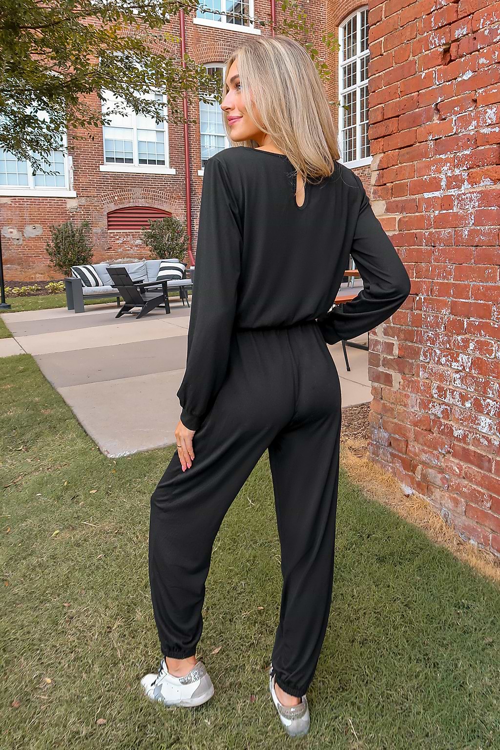 Shadow Cutout V-Neck Jogger Jumpsuit