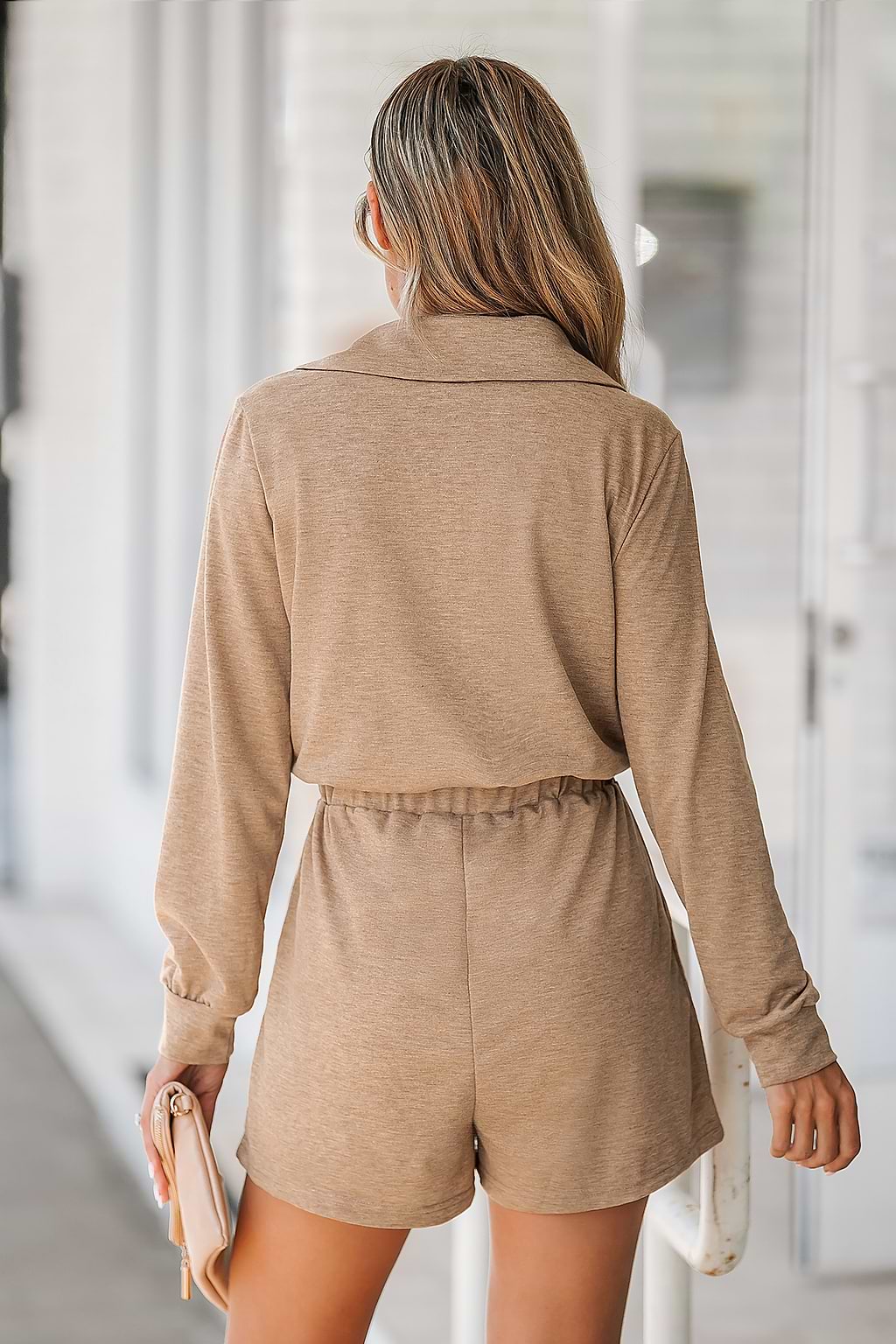 Latte O-Ring Zip Drawstring Playsuit