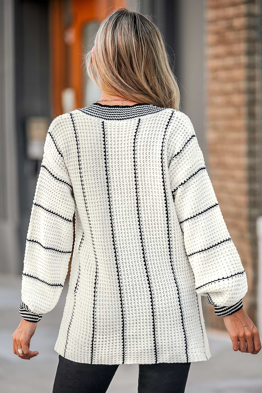 Striped Chunky Knit Oversized Sweater