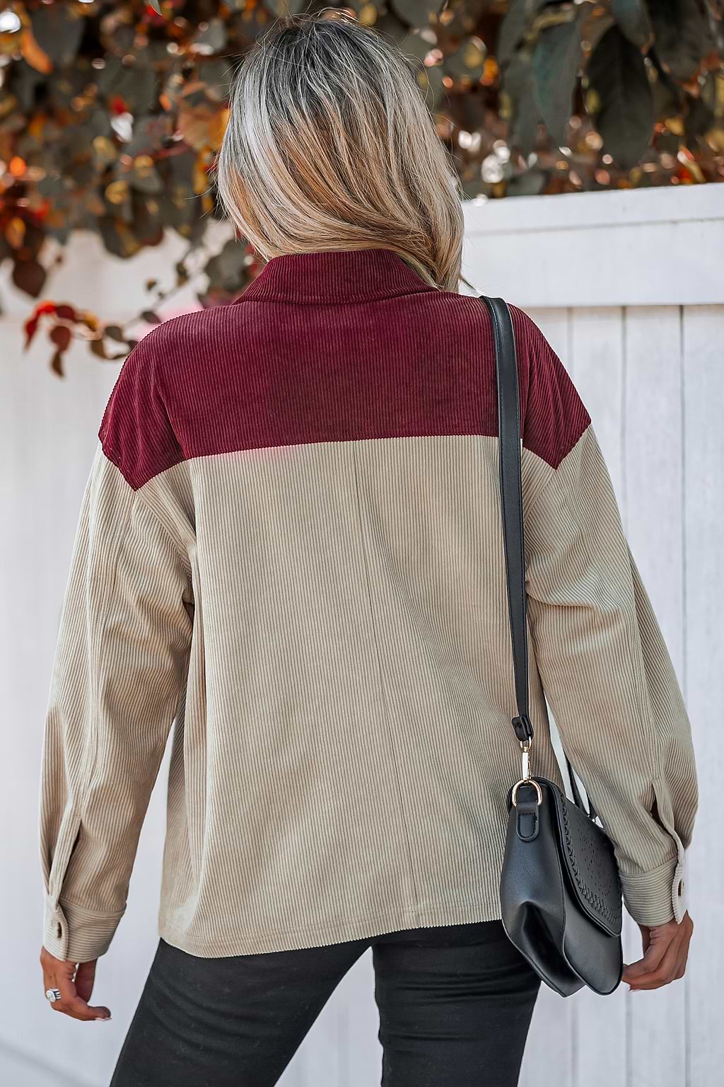 Chaqueta de pana con botones en bloques de color