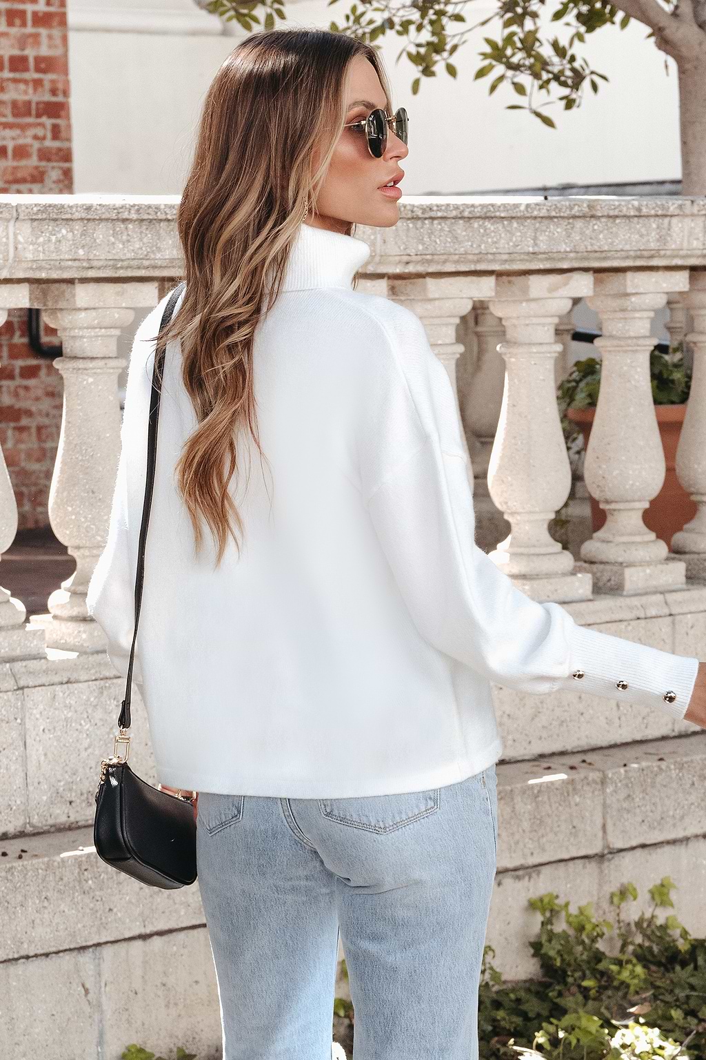 Frost Buttoned Turtleneck Sweater