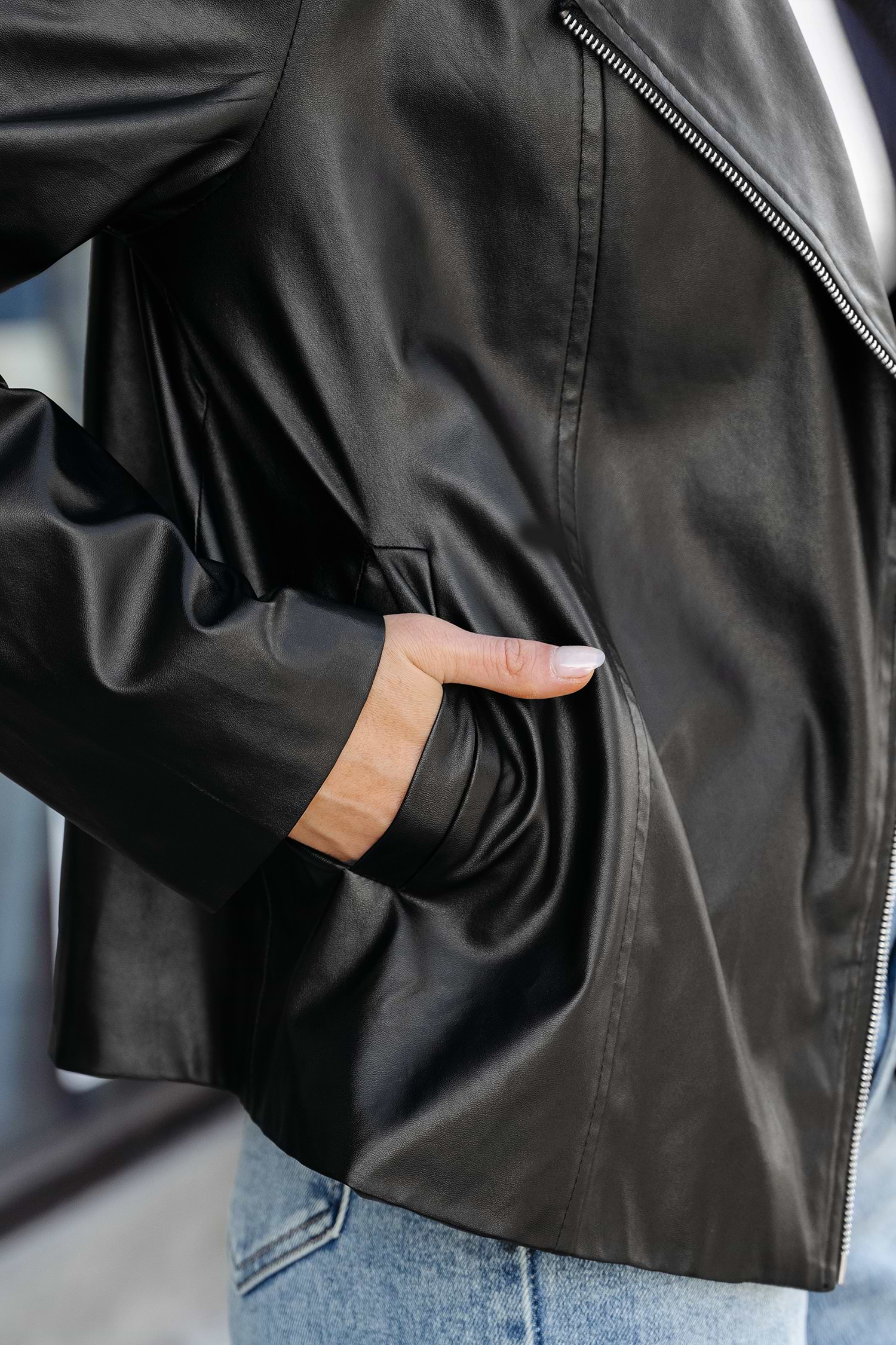 ジャケット・アウター FAUX-LEATHER JACKET Tonic by BC Ethic Men's Black Faux Leather Jacket / Size X-large
