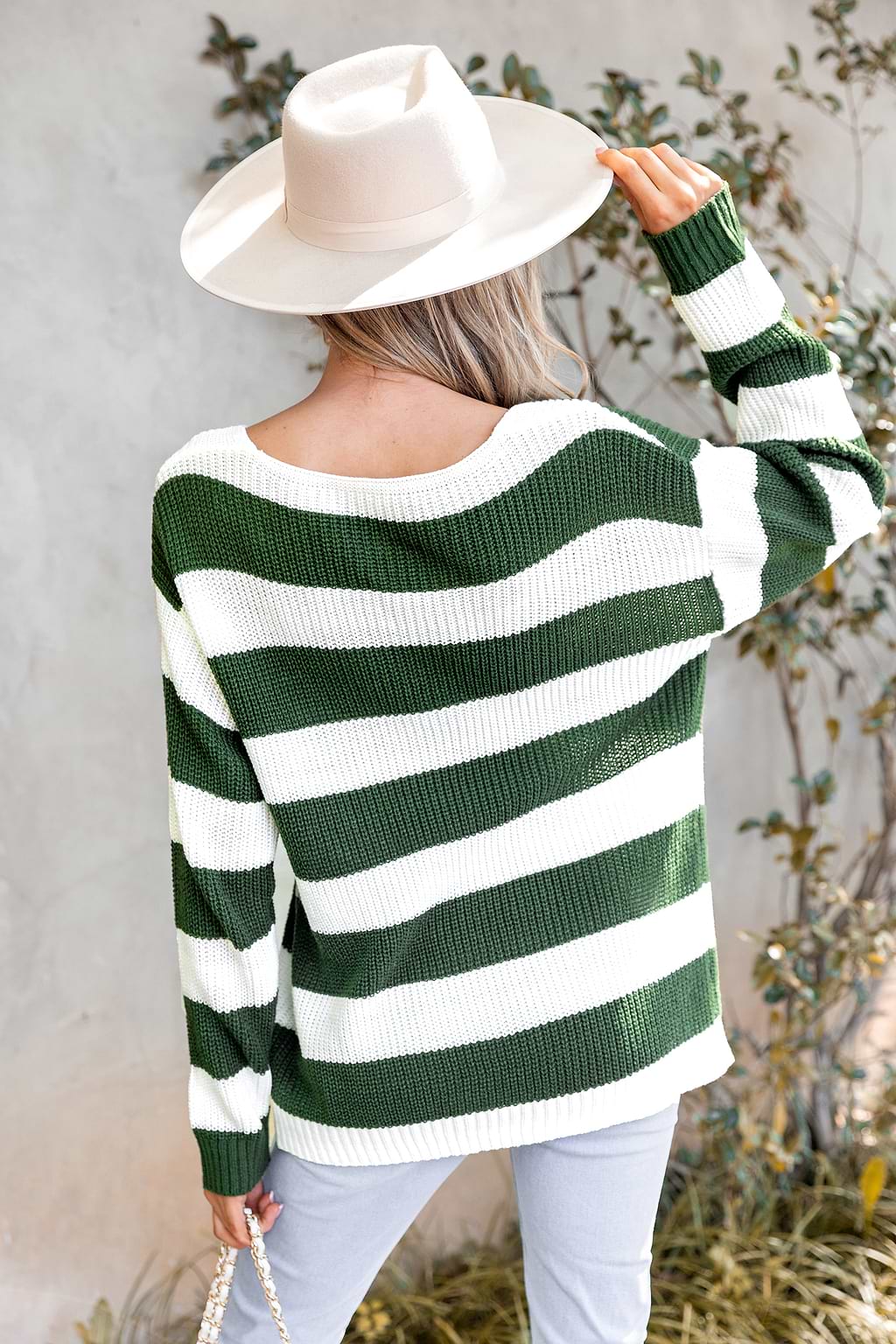 Striped V-Neck Sweater
