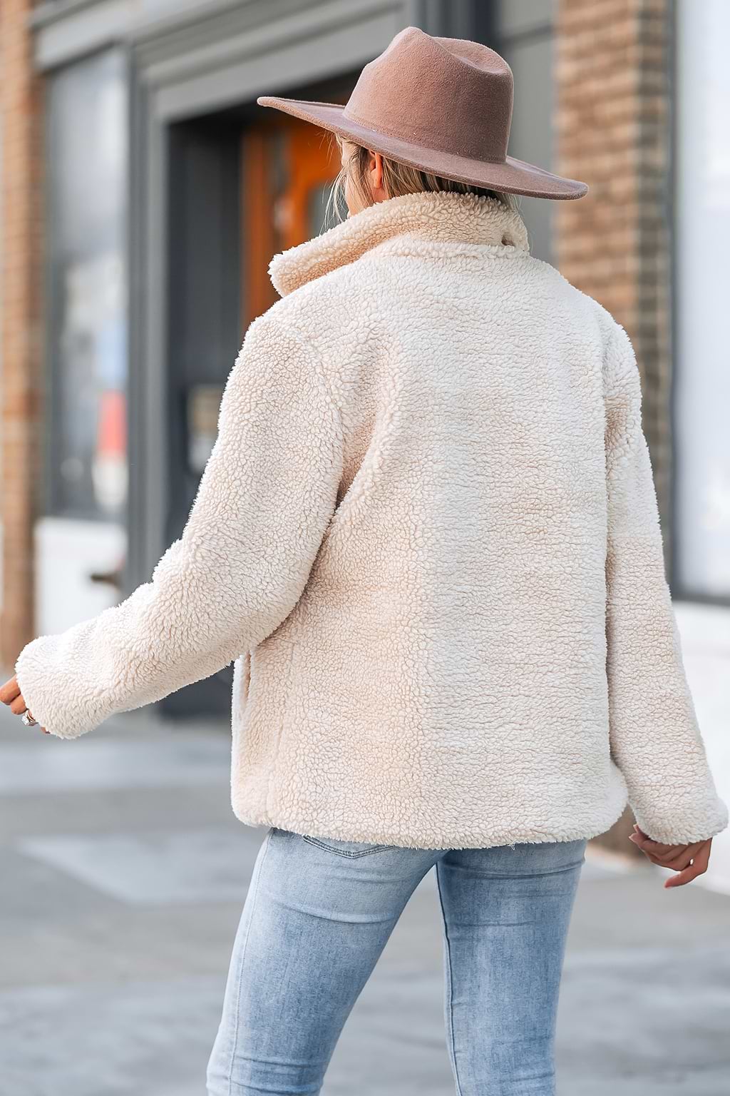 Chaqueta teddy de piel sintética