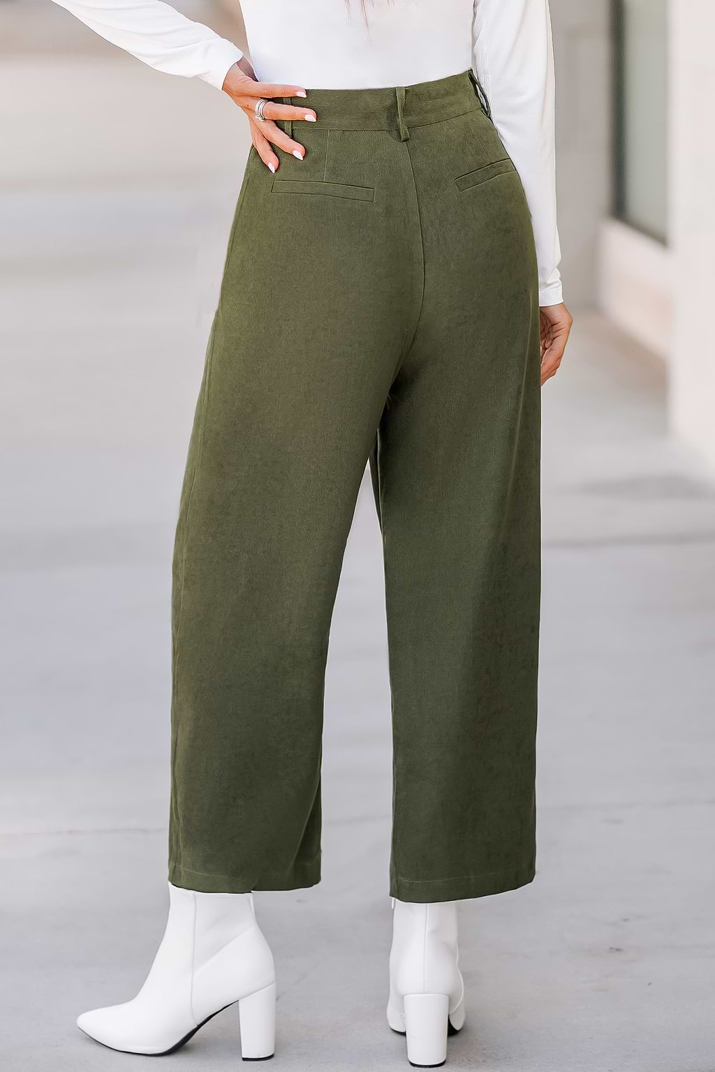 Olive Green High Waist Pants