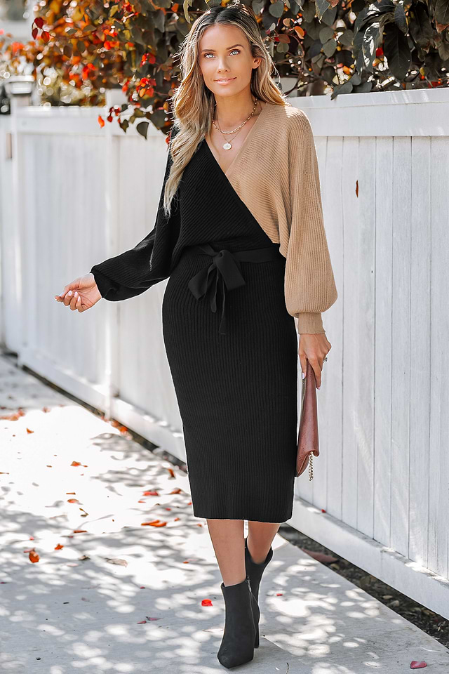 open lace back dress Newshows Womens 2025 Sweater Dress Long Sleeve Fall Midi Ribbed Knit Winter  Belted Bodycon Dresses Work Clothes(Apricot,S) at Amazon Women's Clothing  store