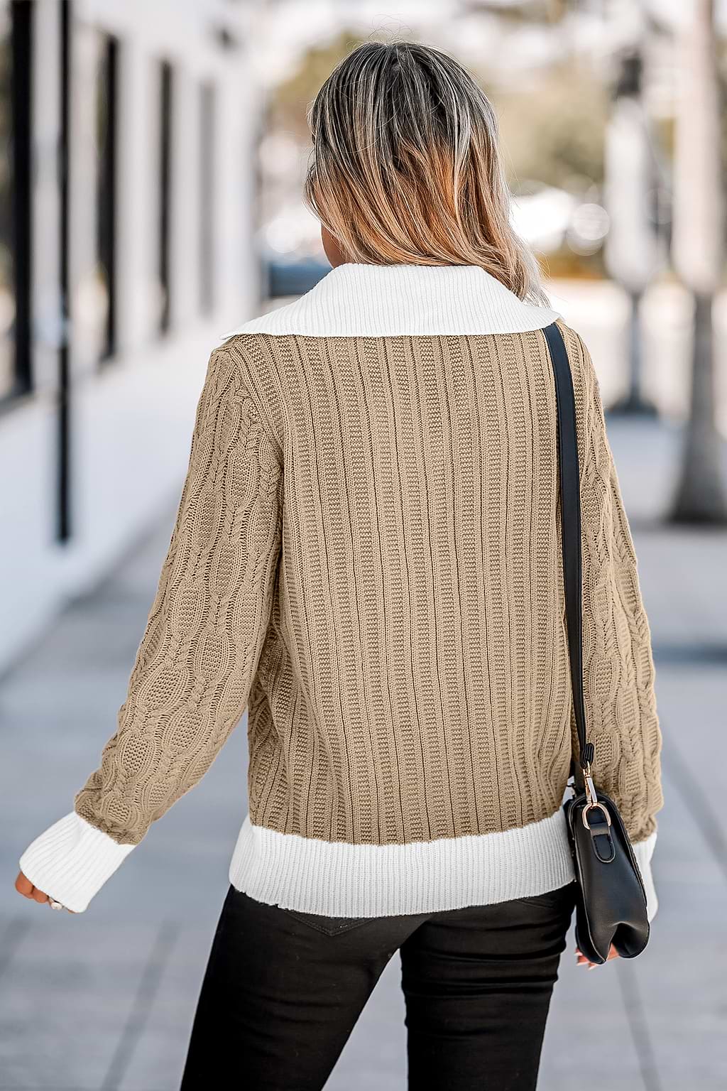 Cable Knit Combo Sweater