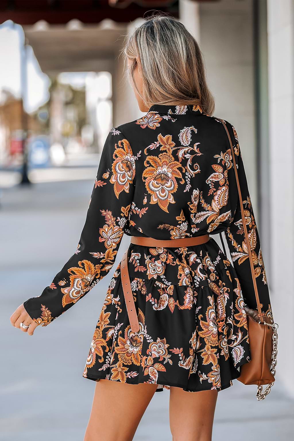 Babydoll-Minikleid mit Paisley-Blumendruck