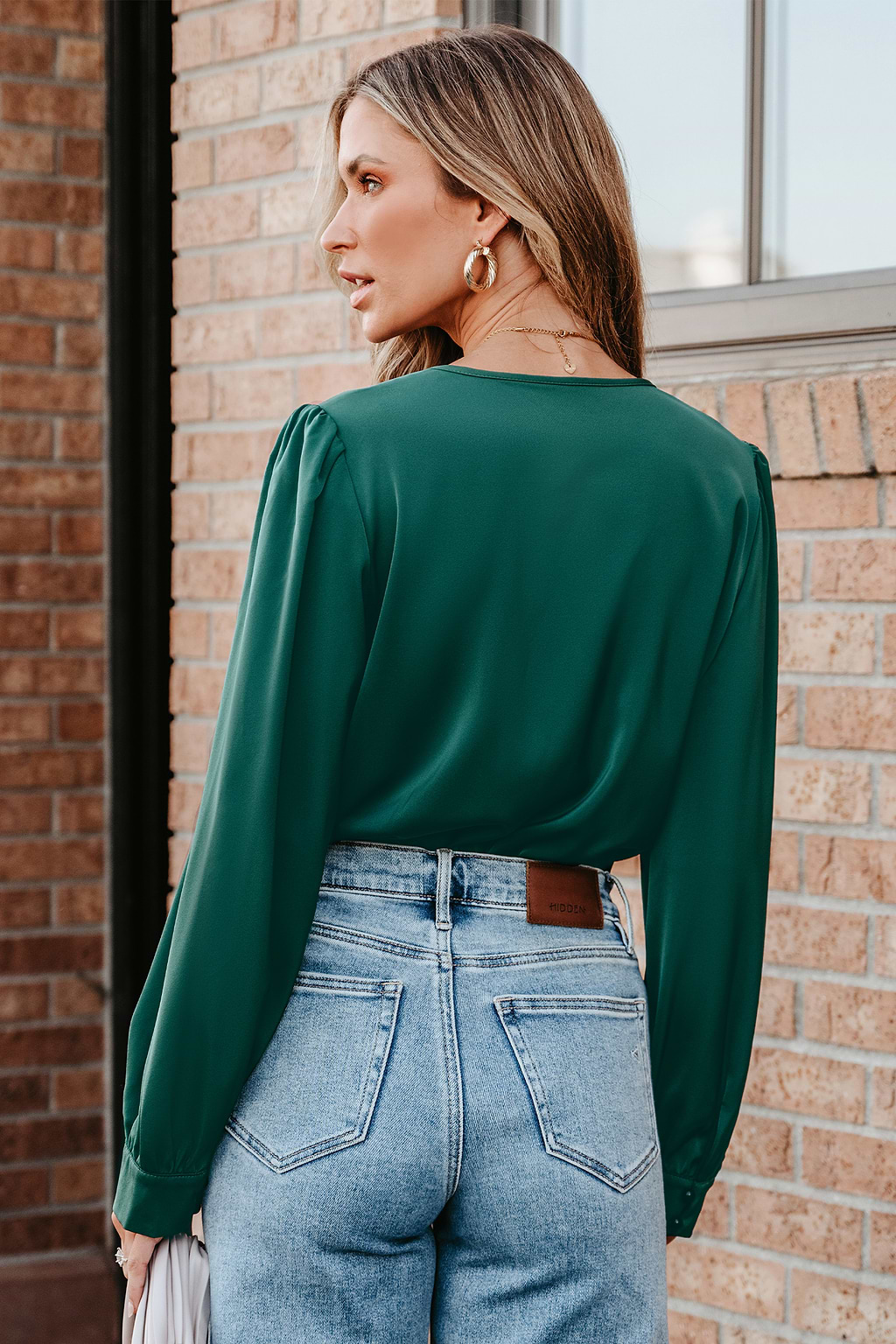 Party Mode Surplice Neck Long Sleeve Bodysuit