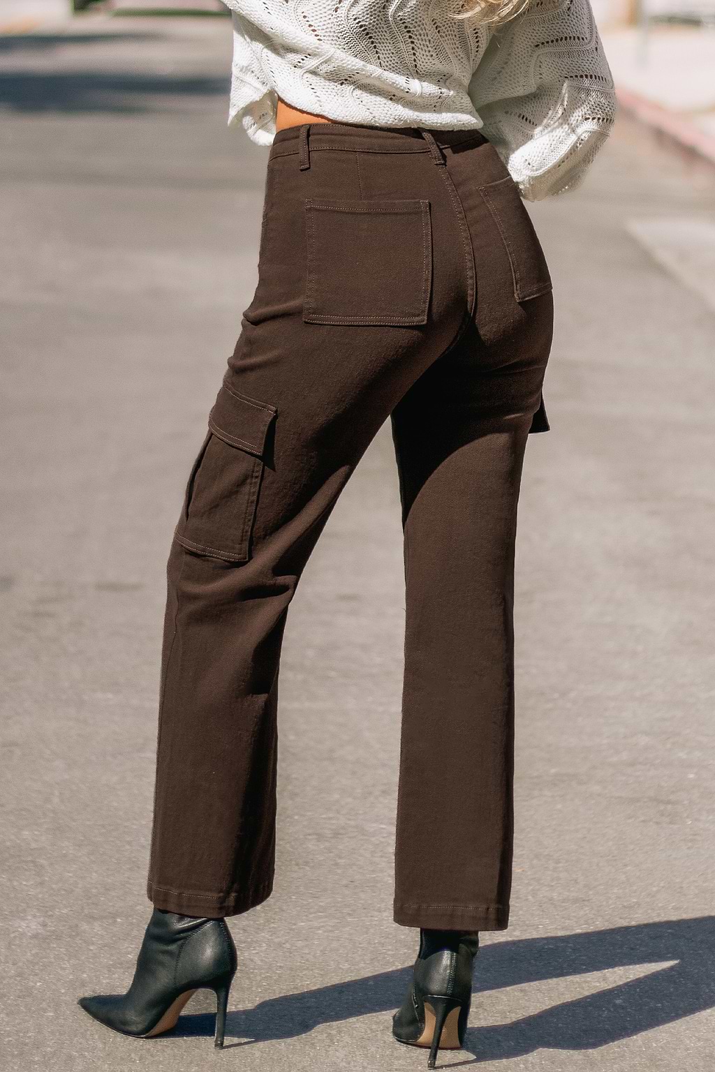 Espresso High Waist Cargo Pants
