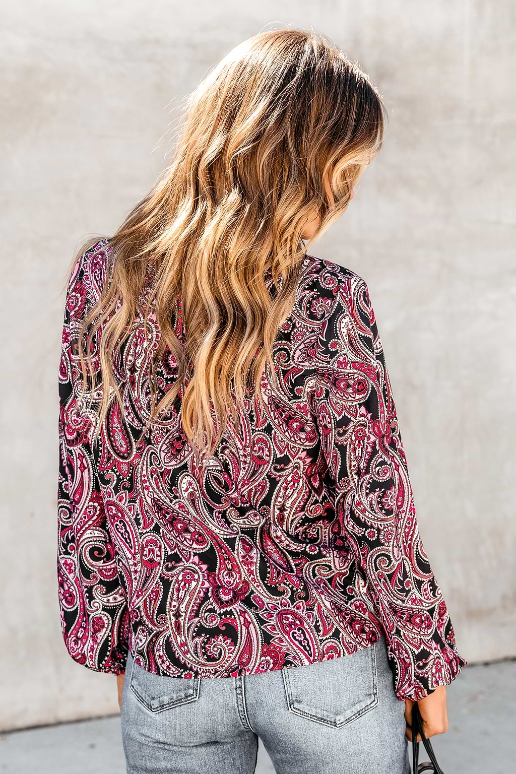 Oberteil mit Paisleymuster und V-Ausschnitt