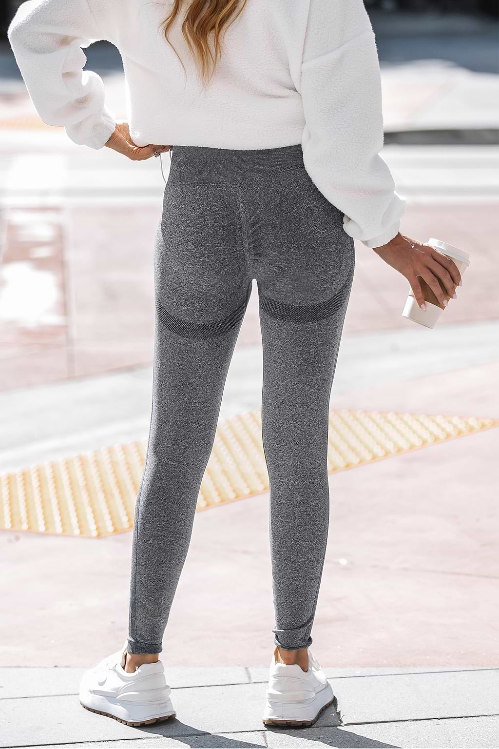 Heathered Knit High Waist Leggings