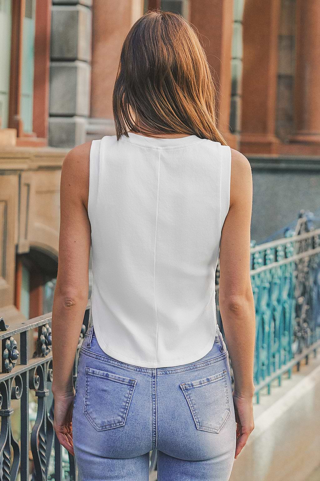 Klassieke geribbelde tanktop